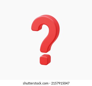 3d Realistic Question Mark Vector Illustration