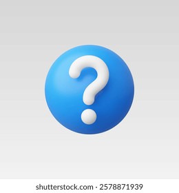 3d Realistic Question mark vector Illustration