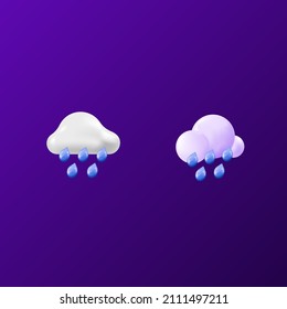 3d realistic rain cloud vector illustration. weather icon