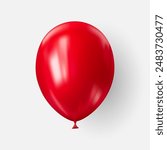 3d realistic red balloon. USA Independence Day patriotic design. American flag colors decoration for 4th July party. Vector illustration EPS 10.