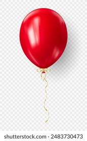 3d realistic red balloon. USA Independence Day patriotic design. American flag colors decoration for 4th July party. Vector illustration EPS 10.