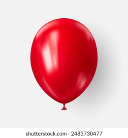 3d realistic red balloon. USA Independence Day patriotic design. American flag colors decoration for 4th July party. Vector illustration EPS 10.