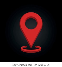 3D Realistische rote Farblokalisierung Pin GPS Zeiger Marker Vektorgrafik für das Ziel.

