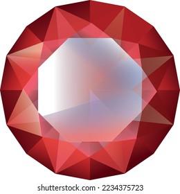 3d Realistic Red Gemstone, Crystal, Rhinestones Icon Set Closeup Isolated. Jewerly Concept. Design Template, Clipart. Colored Gems, Crystals, Rhinestones, Gemstones