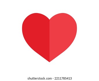 3D realistic red heart vector. Paper heart .  Ideal for valentines day, Mother's day, I love you, etc.