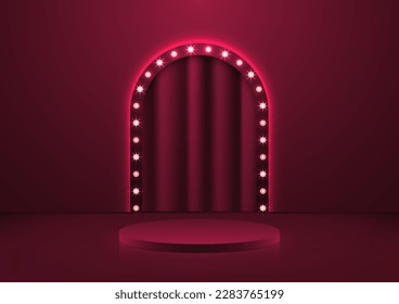 pedestal podio rojo 3D