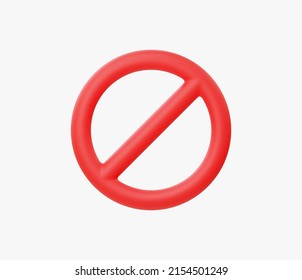 3d Realistic Red prohibited sign vector illustration.
