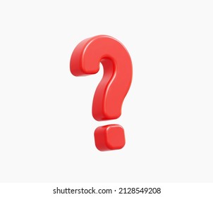 3d Realistic Red question mark vector Illustration