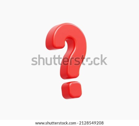 3d Realistic Red question mark vector Illustration