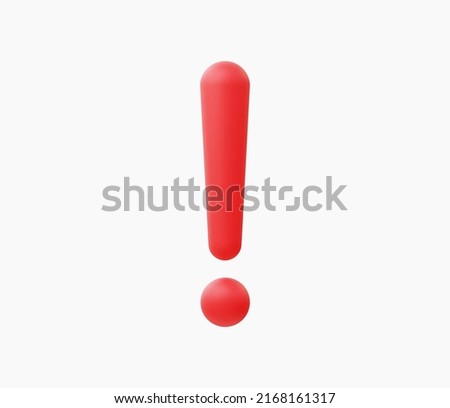 3D Realistic red warning sign vector illustration.