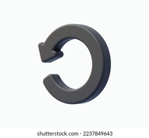 3d Realistic Refresh or Reload symbol vector illustration
