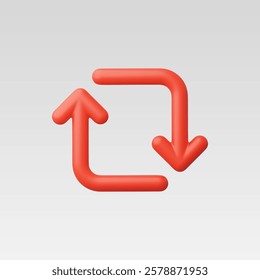 3d Realistic Refresh or Repeat icon vector illustration