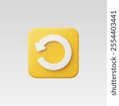 3d Realistic Reload or Refresh Icon vector illustration