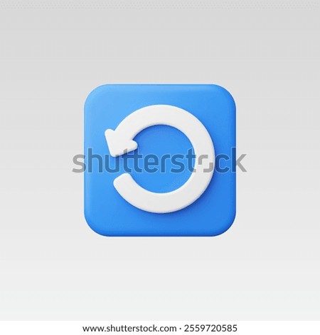 3d Realistic Reload or Refresh Icon vector illustration