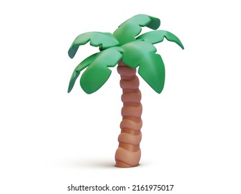 3d realistic render palm with shadow isolated on white background. Vector illustration