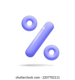 3d realistic render purple percent sign design.  Shopping sale discount label. Black Friday, online shopping, digital marketing and promotion advertisement concept.