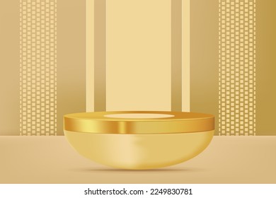3d realistic render scene with product podium display Vector illustration