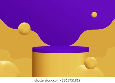 3d realistic render scene with product podium display Vector illustration