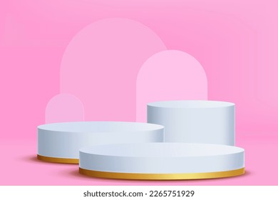 3d escena de representación realista con pantalla de podio de producto Ilustración vectorial