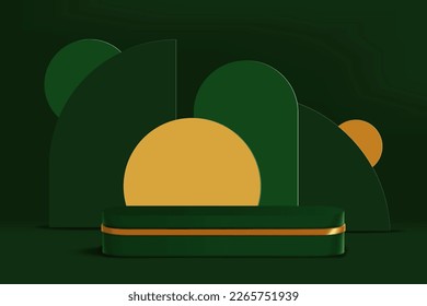 3d realistic render scene with product podium display Vector illustration
