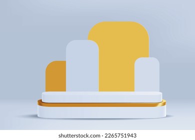 3d realistic render scene with product podium display Vector illustration