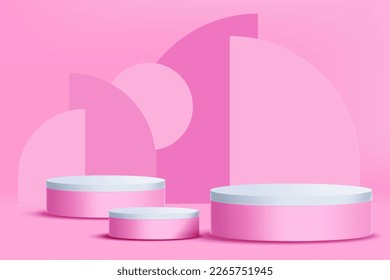 3d realistic render scene with product podium display Vector illustration