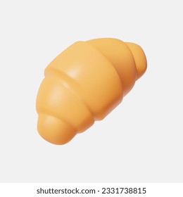 3D realistic render vector croissant icon.