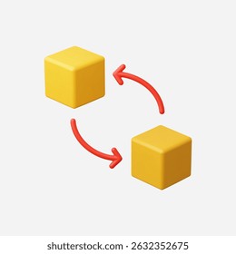 3d Realistic Returning Package icon vector Illustration