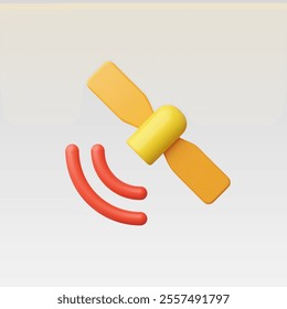3d Realistic Satellite icon vector illustration