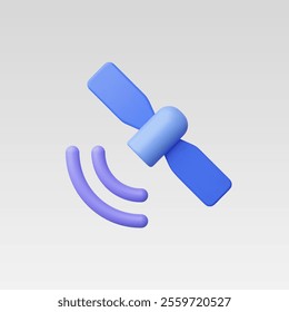 3d Realistic Satellite icon vector illustration