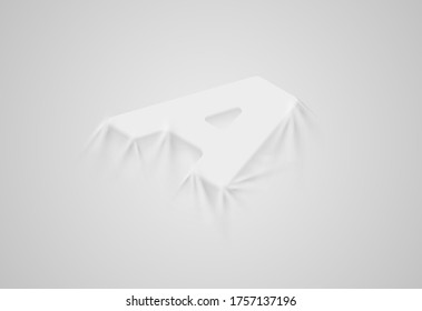3D realistic satin font, isometric vector illustration