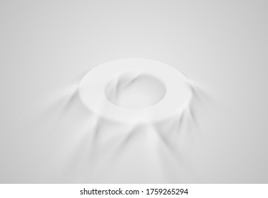3D realistic satin 'O' font, isometric vector illustration