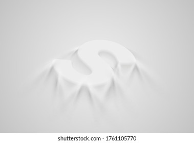 3D realistic satin 'S' font, isometric vector illustration