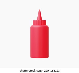 3d Realistic Sauce in bottle vector illustration.