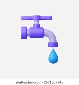 3d Realistisch Wasser speichern Symbol, Vektorgrafik