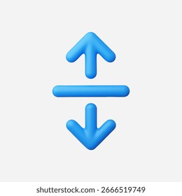 Ícone vetor de rolagem para cima realista 3d Ilustração