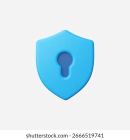 Ícone 3d Realistic Security Lock vetor Ilustração
