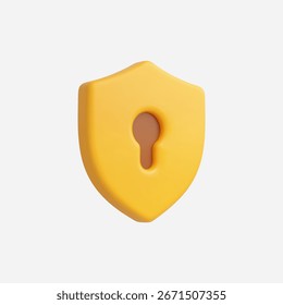 Ícone 3d Realistic Security Lock vetor Ilustração