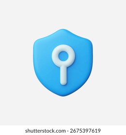 3d Realistic Security Lock icon vector Illustration