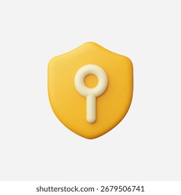 Ilustración vectorial de icono de bloqueo de seguridad realista 3d