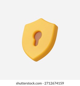 3d Realistic Security Lock icon vector Illustration