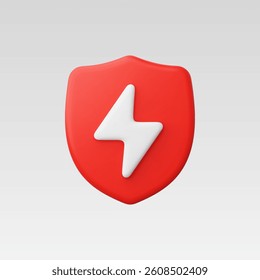 3d Realistic Secutiy App, Flash on Security Icon Vector Illustration
