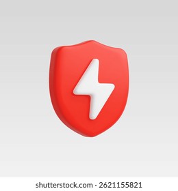 App de seguridad realista en 3D, flash en la Ilustración vectorial de iconos de seguridad