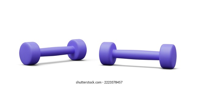 3d realistic set of dumbbells isolated on white background. Vector illustration