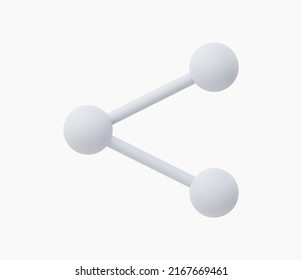 3D Realistic Share icon vector illustration