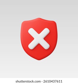 3d Realistic Shield Close Security vector Illustration