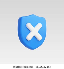 3d Realistic Shield Close Security vector Illustration