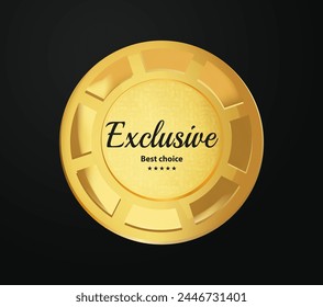 3d realistic shiny metal golden circle ring on a black background. Golden coin shimmering on a black background, embodying success. Round, glossy medal symbolize financial prosperity in vintage style.