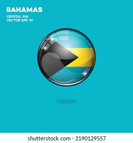 3d realistic shiny plastic ball or ball with Bahamas flag