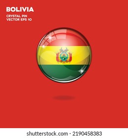 3d realistic shiny plastic ball or ball with Bolivia flag